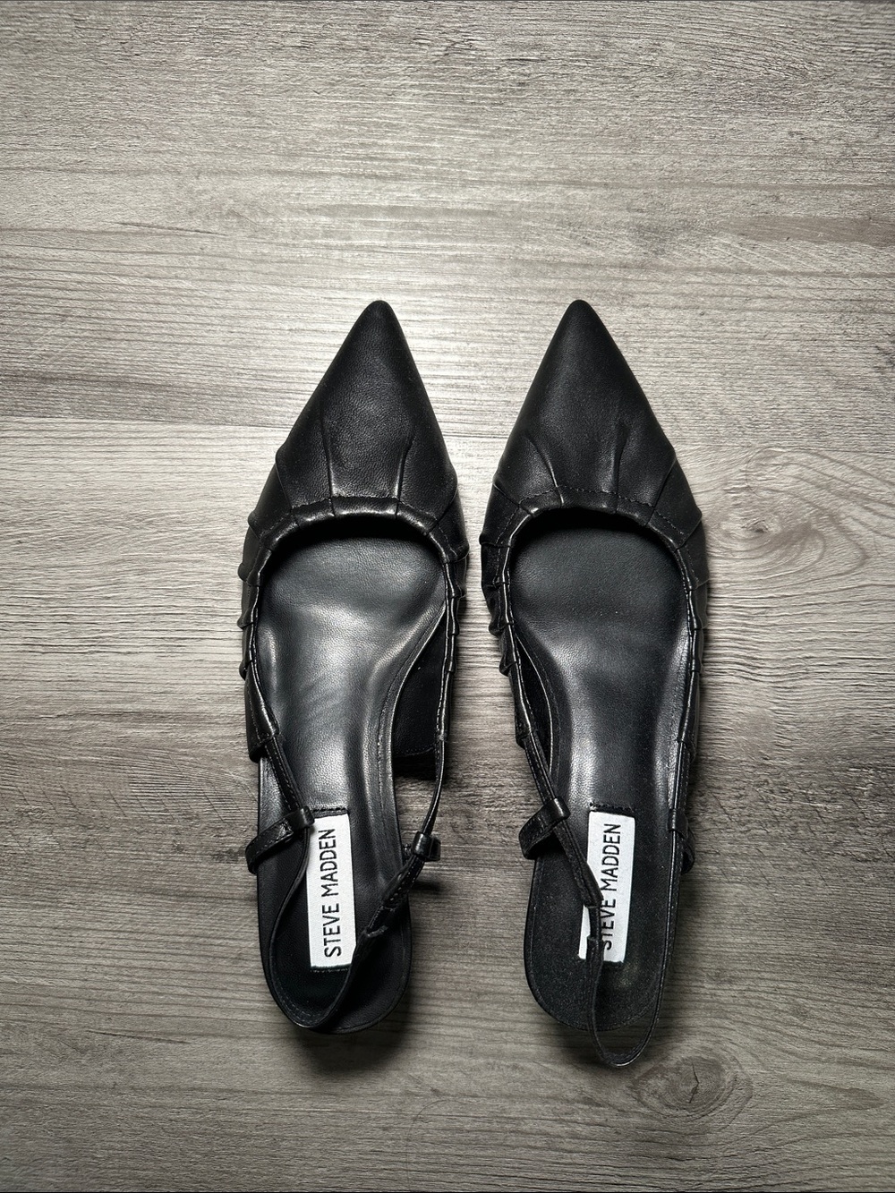 Steve Madden Black Pointed Slingback Flats - Sleek Pointed Toe